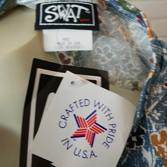 Vintage SWAT Floral Red White Blue Short Set medium - Picture 4 of 4